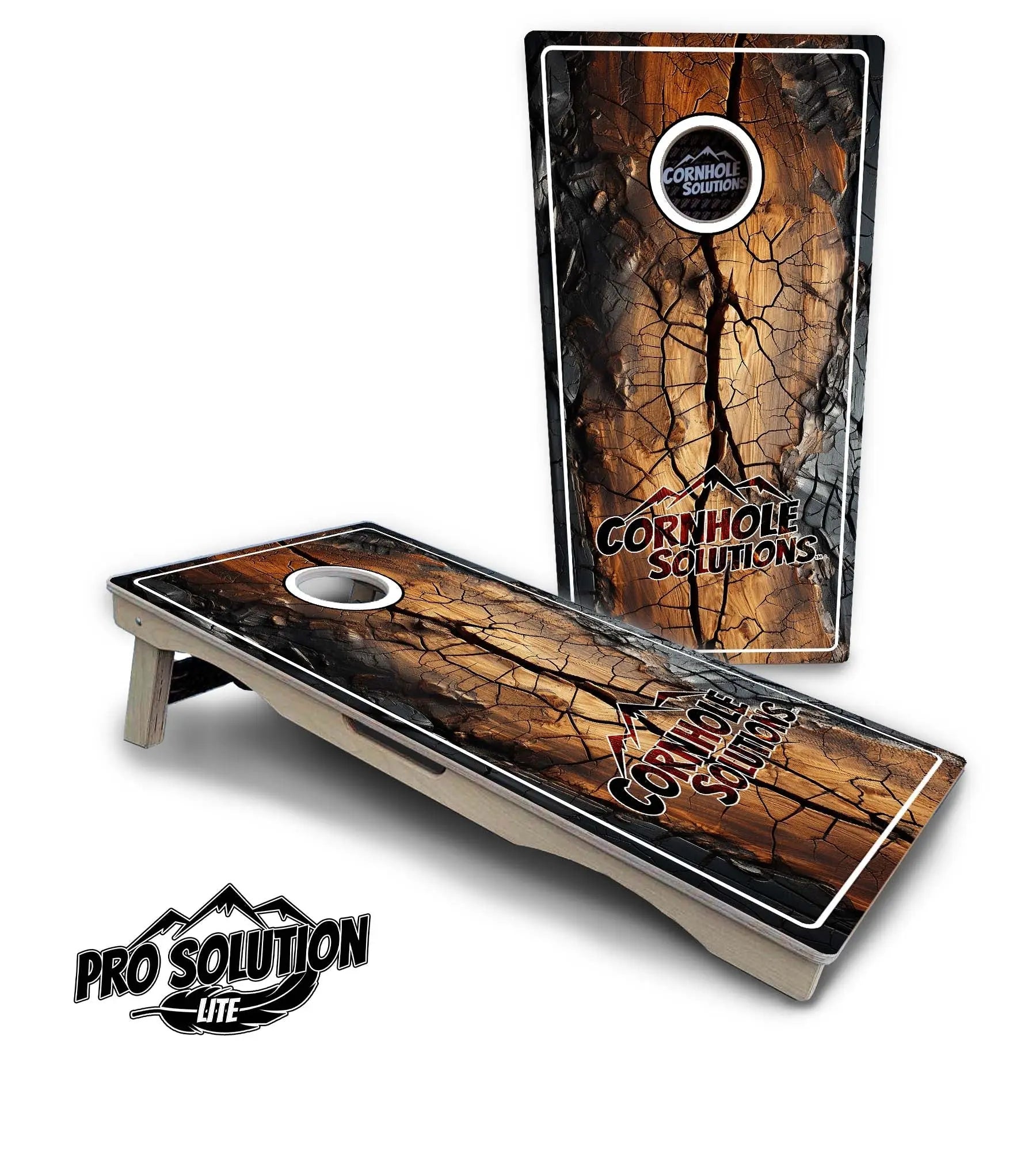 Distressed Live Edge Cornhole Boards - Pro Solution Lite Series Cornhole Solutions