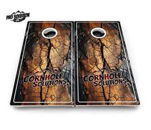 Distressed Live Edge Cornhole Boards - Pro Solution Lite Series Cornhole Solutions