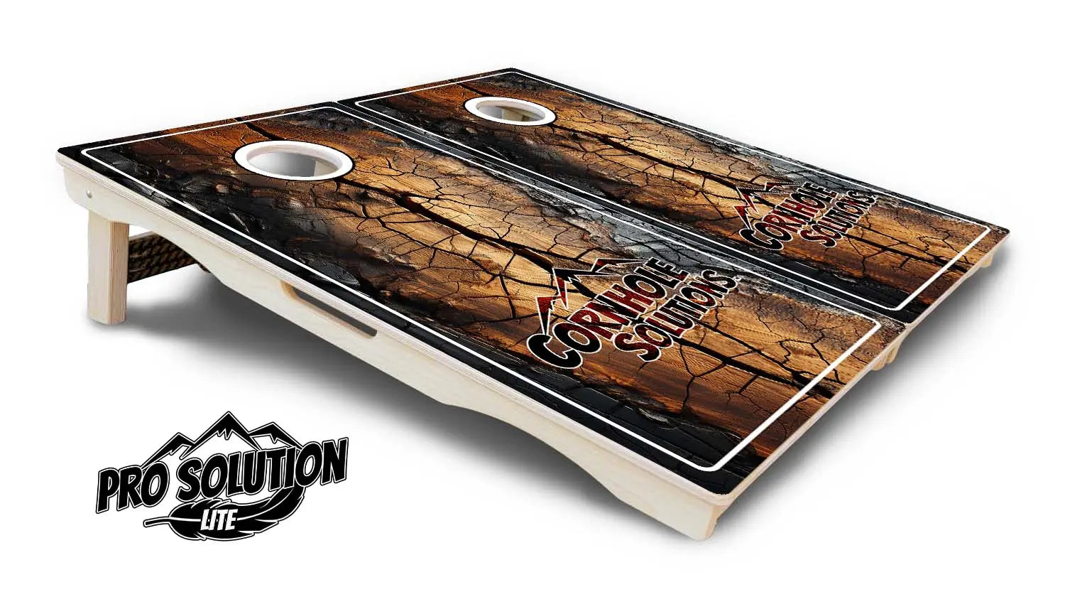 Distressed Live Edge Cornhole Boards - Pro Solution Lite Series Cornhole Solutions