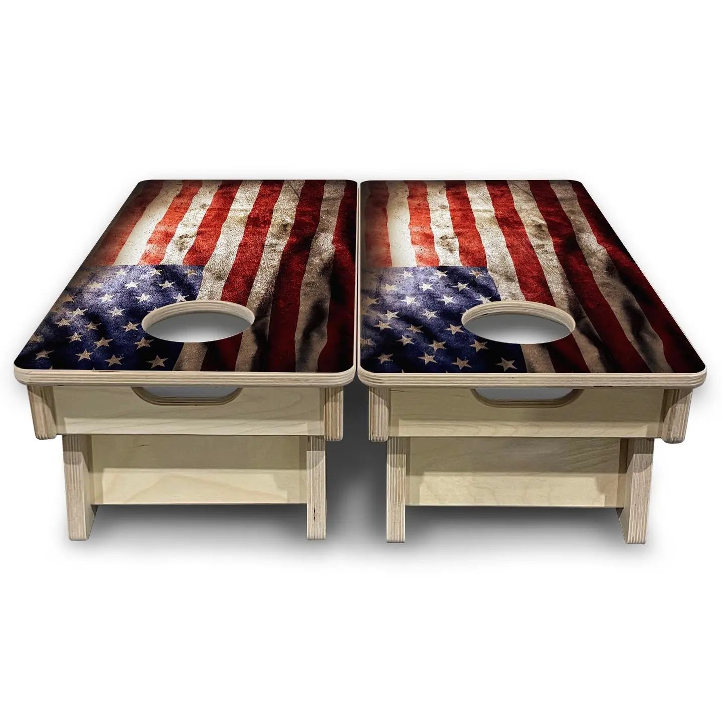 Distressed Old Glory - Mini or Vacation Size Cornhole Boards Cornhole Solutions