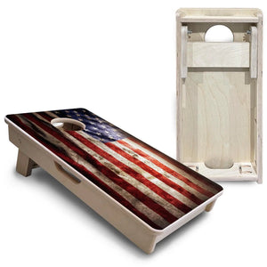 Distressed Old Glory - Mini or Vacation Size Cornhole Boards Cornhole Solutions