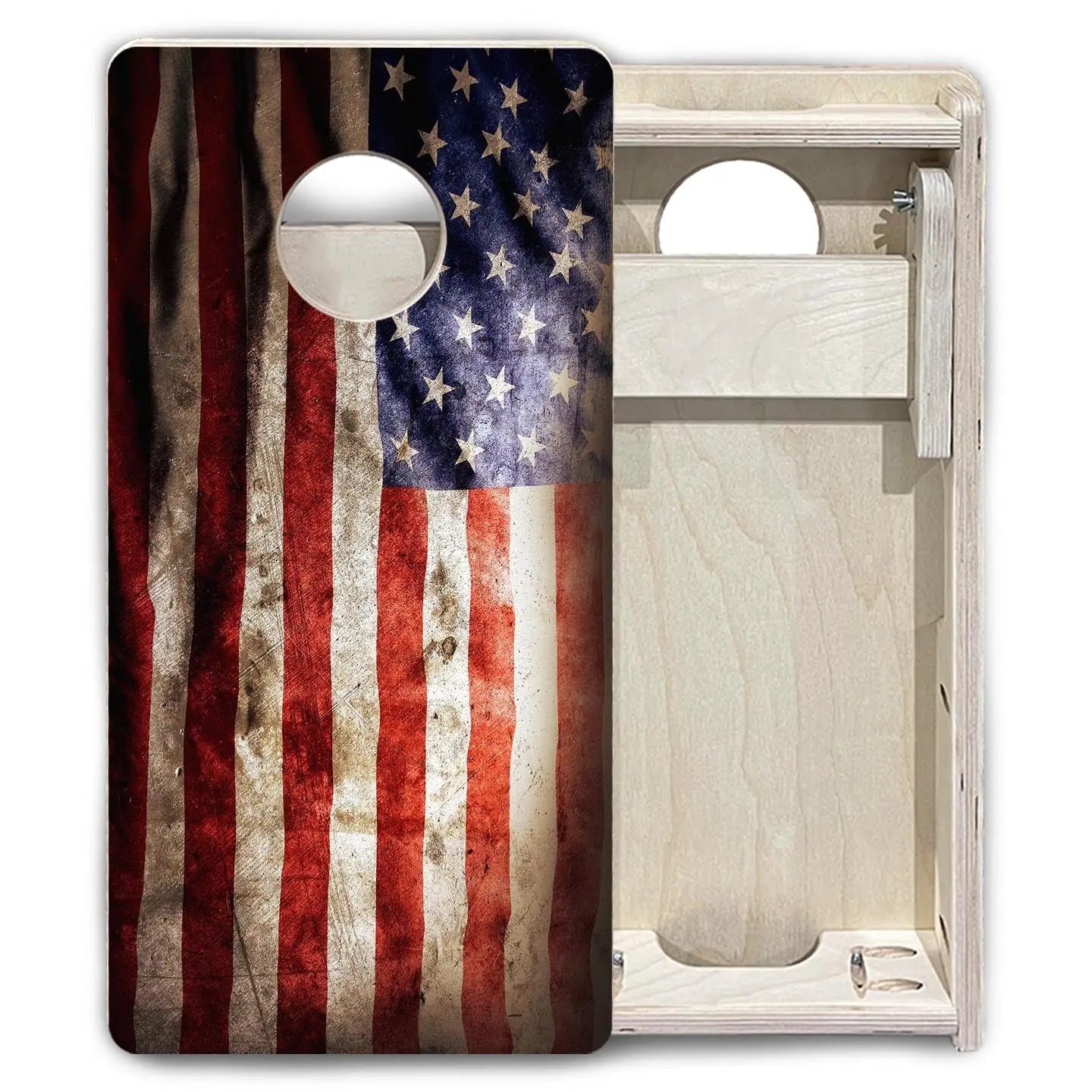 Distressed Old Glory - Mini or Vacation Size Cornhole Boards Cornhole Solutions