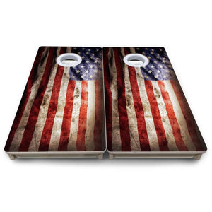 Distressed Old Glory - Mini or Vacation Size Cornhole Boards Cornhole Solutions