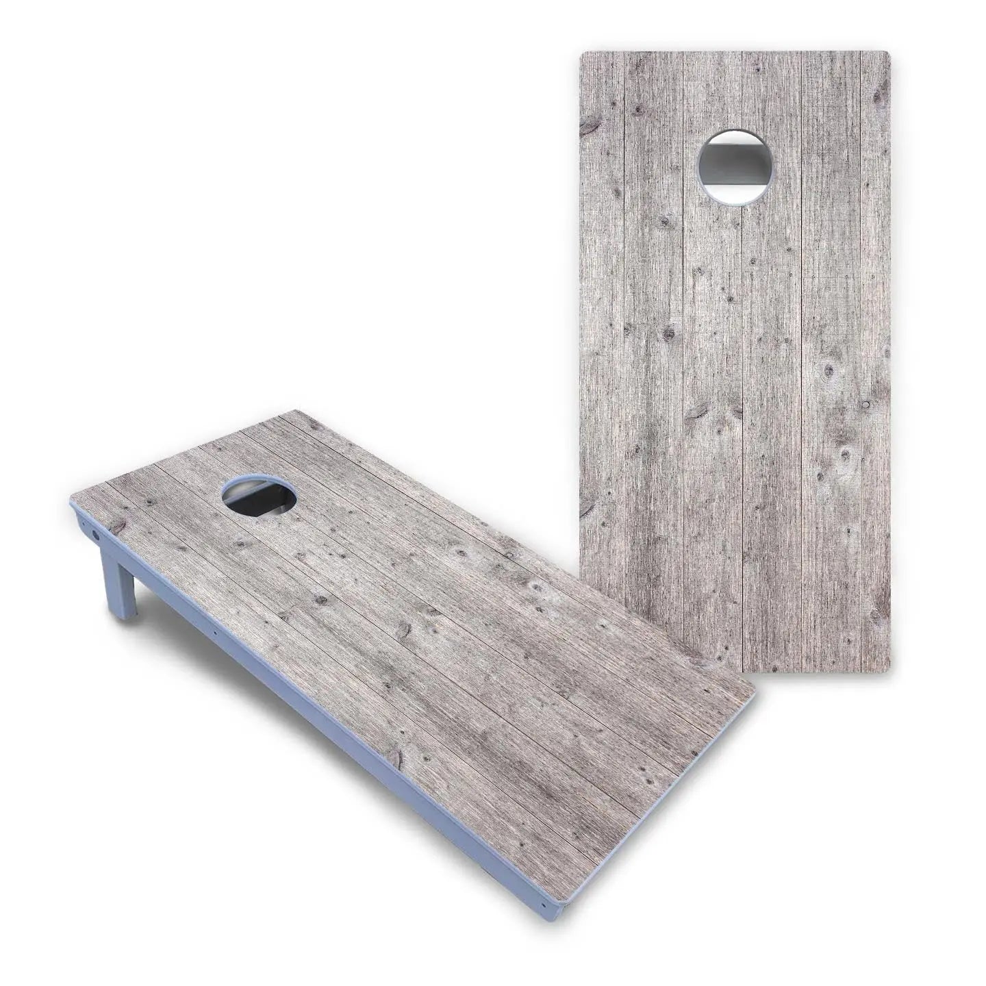 Driftwood Grey Stained Cornhole Boards - All Weather Series Cornhole Solutions