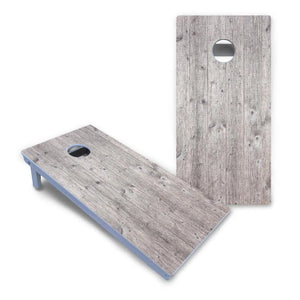 Driftwood Grey Stained Cornhole Boards - All Weather Series Cornhole Solutions