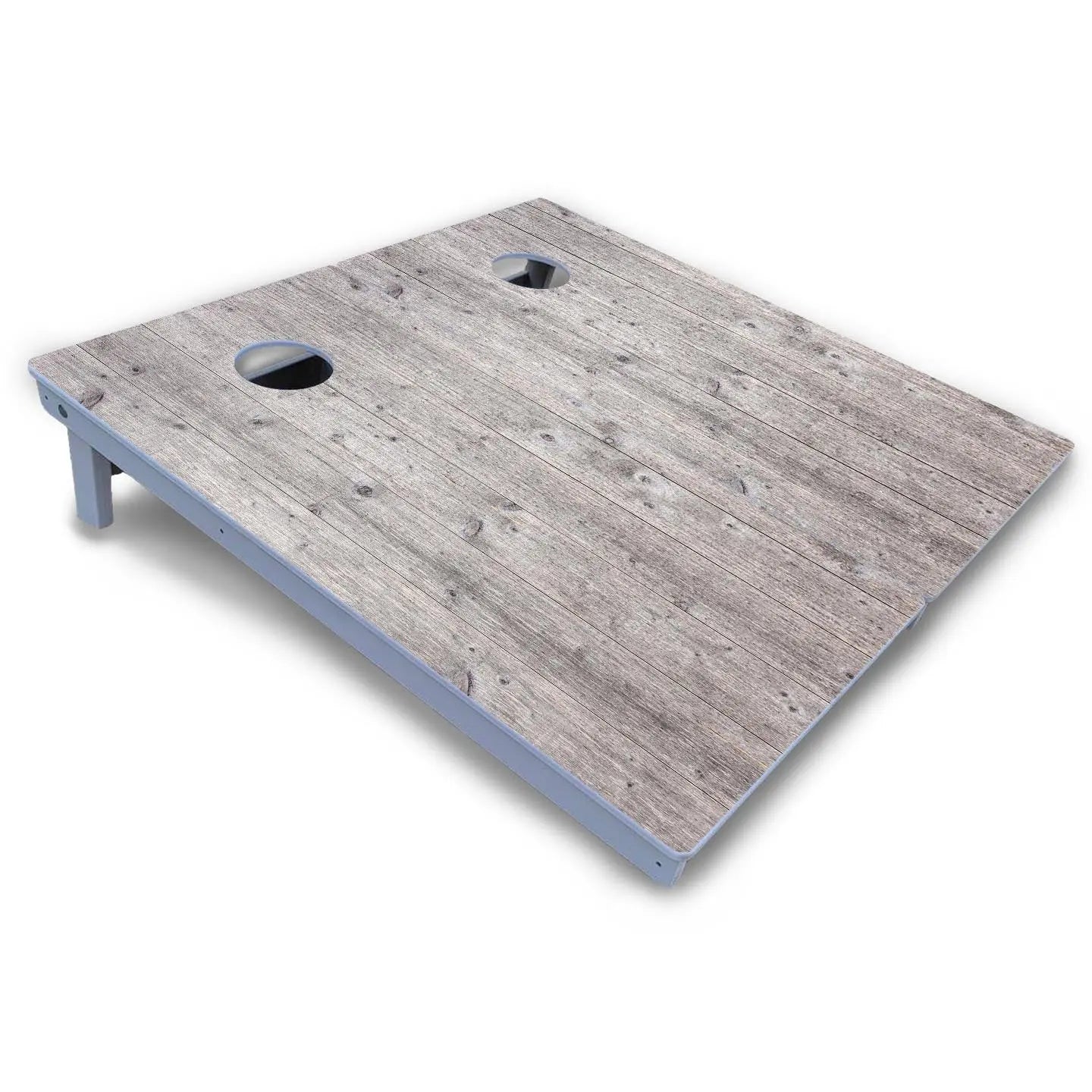 Driftwood Grey Stained Cornhole Boards - All Weather Series Cornhole Solutions