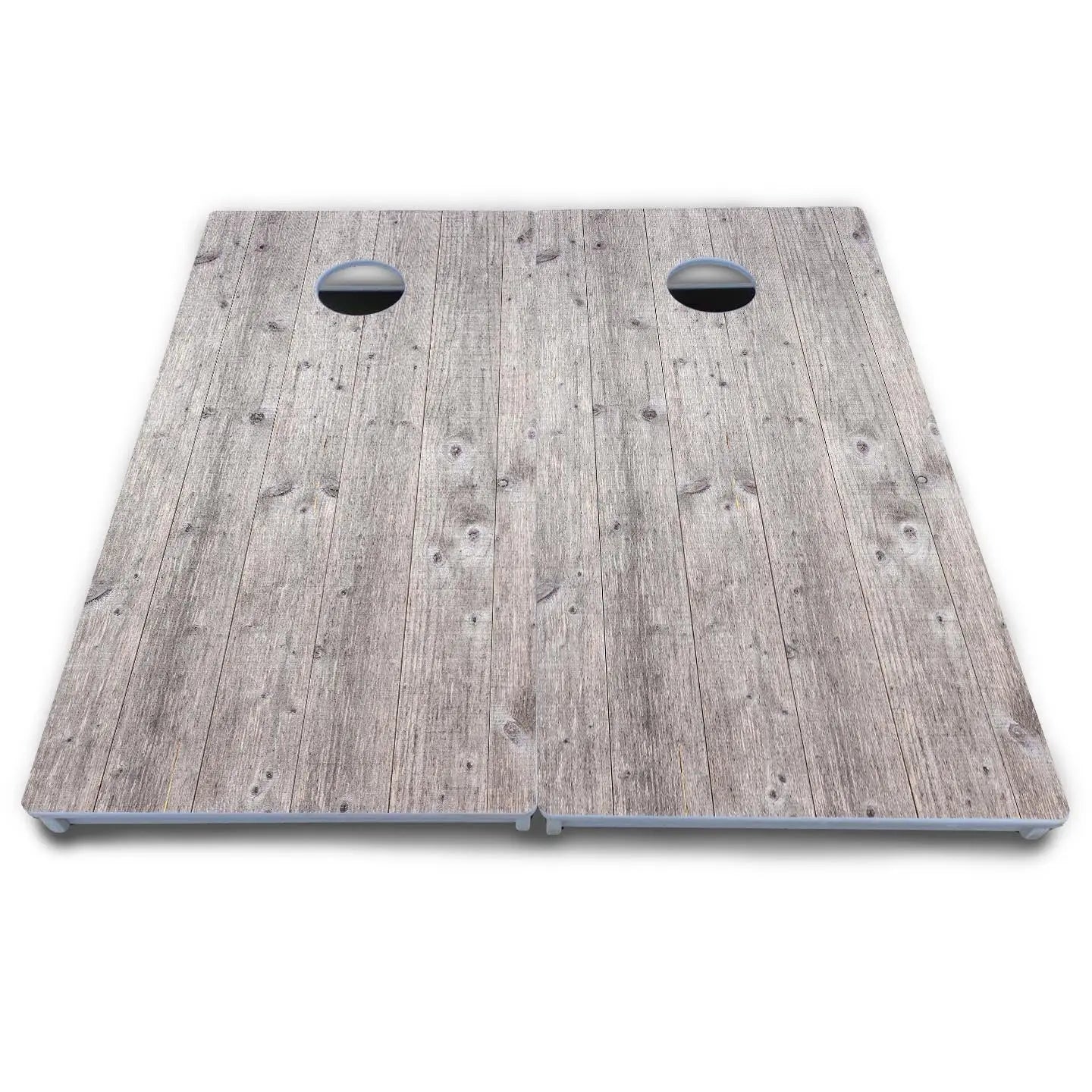 Driftwood Grey Stained Cornhole Boards - All Weather Series Cornhole Solutions