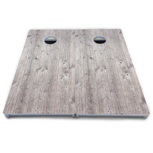 Driftwood Grey Stained Cornhole Boards - All Weather Series Cornhole Solutions