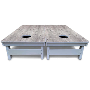 Driftwood Grey Stained Cornhole Boards - All Weather Series Cornhole Solutions