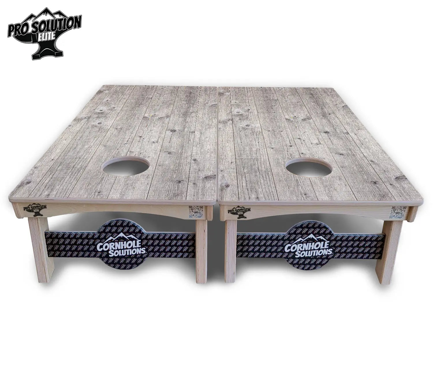 Driftwood Grey Stained Cornhole Boards - Pro Solution Elite Series Cornhole Solutions