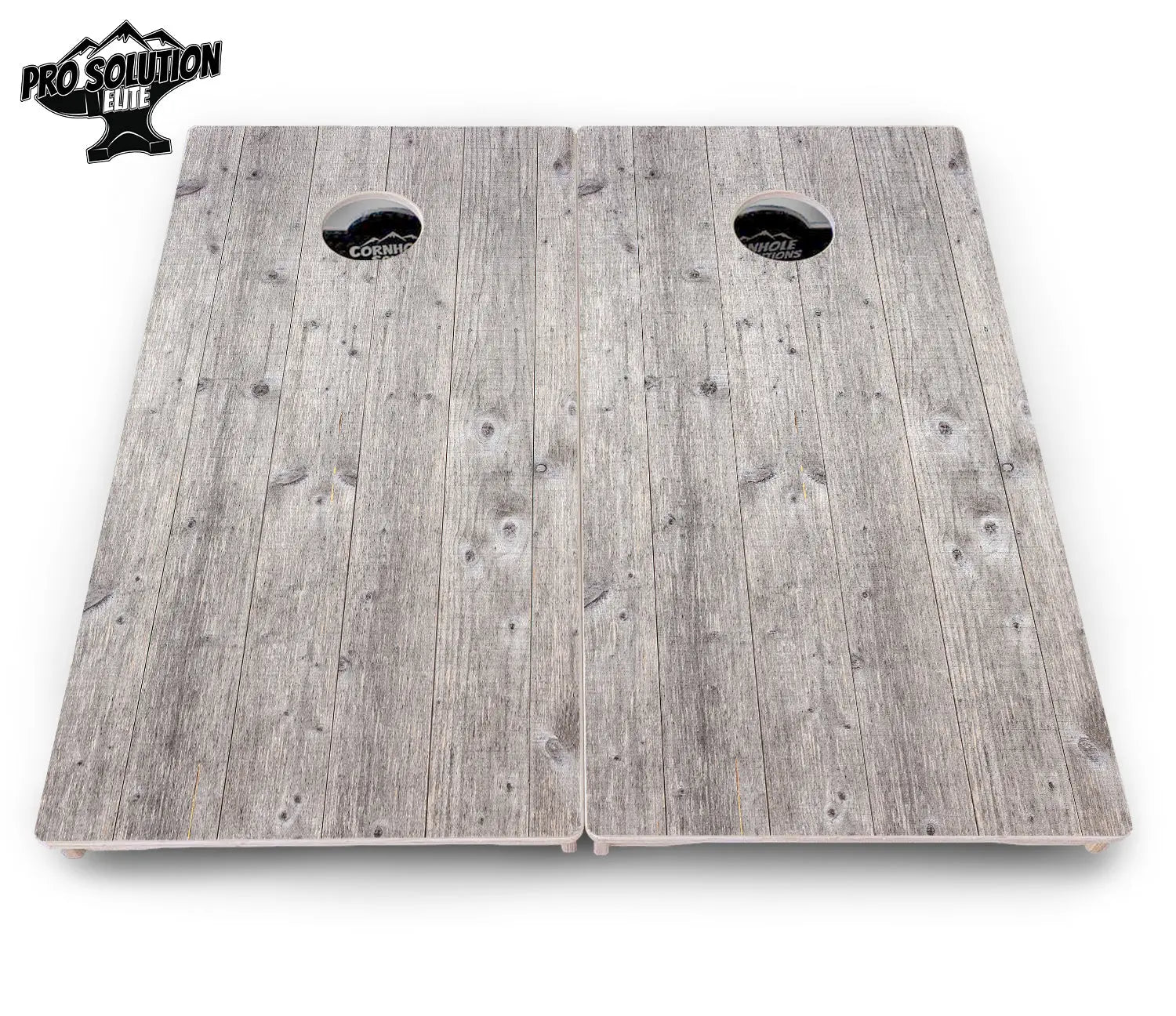 Driftwood Grey Stained Cornhole Boards - Pro Solution Elite Series Cornhole Solutions