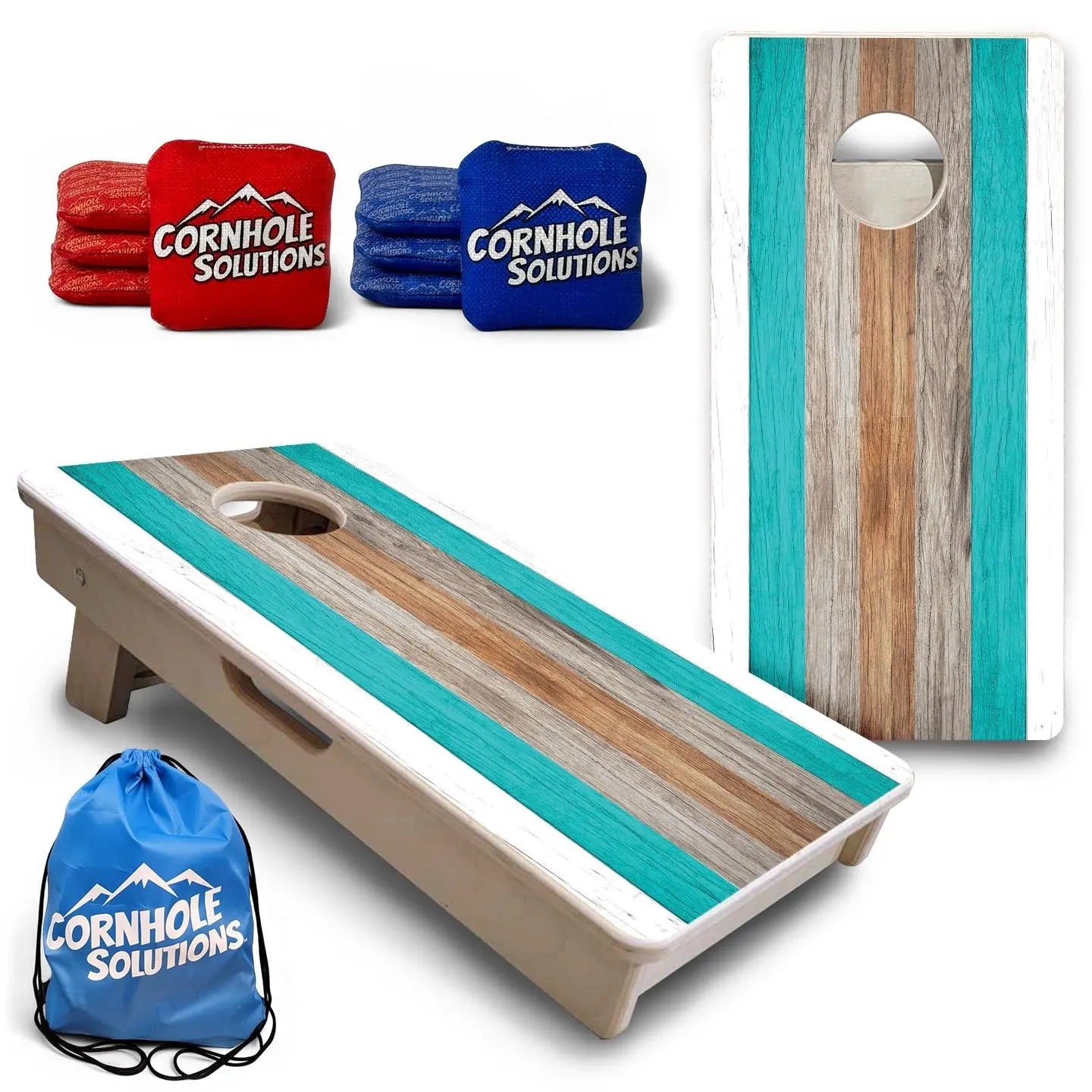 Driftwood Teal - Mini or Vacation Size Cornhole Boards Cornhole Solutions