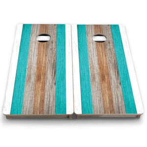 Driftwood Teal - Mini or Vacation Size Cornhole Boards Cornhole Solutions