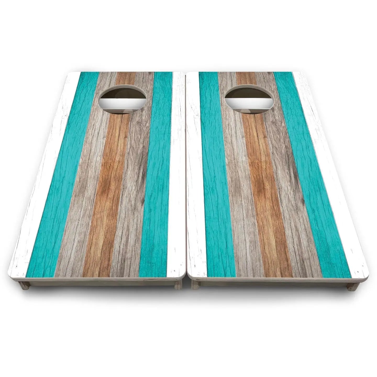 Driftwood Teal - Mini or Vacation Size Cornhole Boards Cornhole Solutions