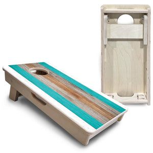Driftwood Teal - Mini or Vacation Size Cornhole Boards Cornhole Solutions