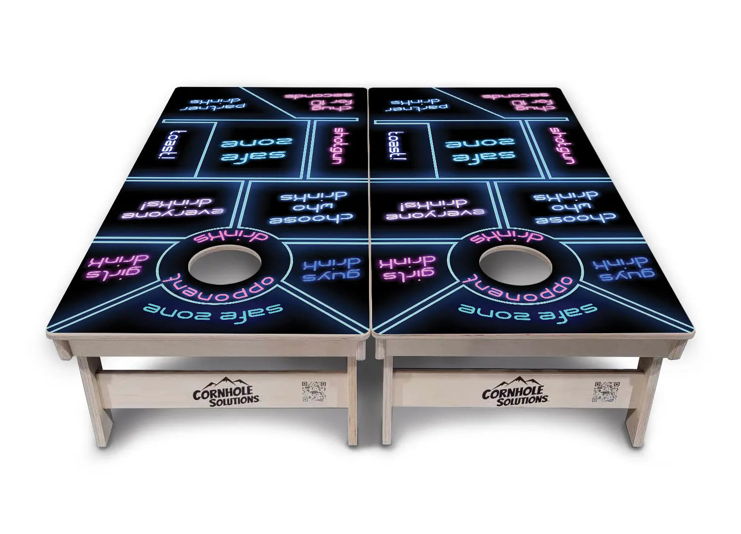 Drinking Game Black Background Cornhole Boards - Professional Tournament Series