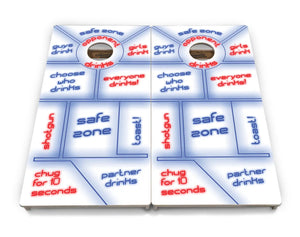 Drinking Game White Background Cornhole Boards - Professional Tournament Series Cornhole Solutions