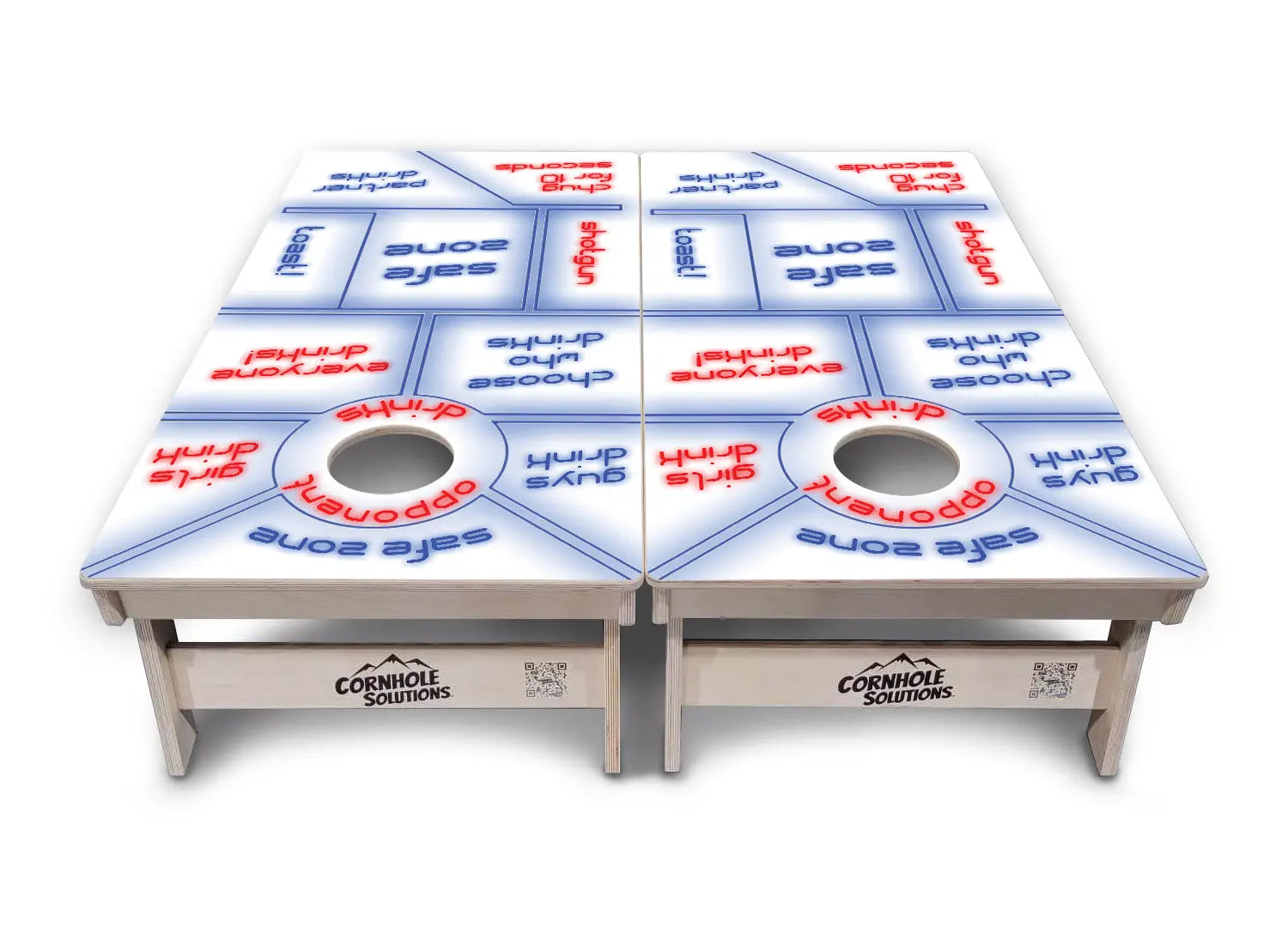 Drinking Game White Background Cornhole Boards - Professional Tournament Series Cornhole Solutions