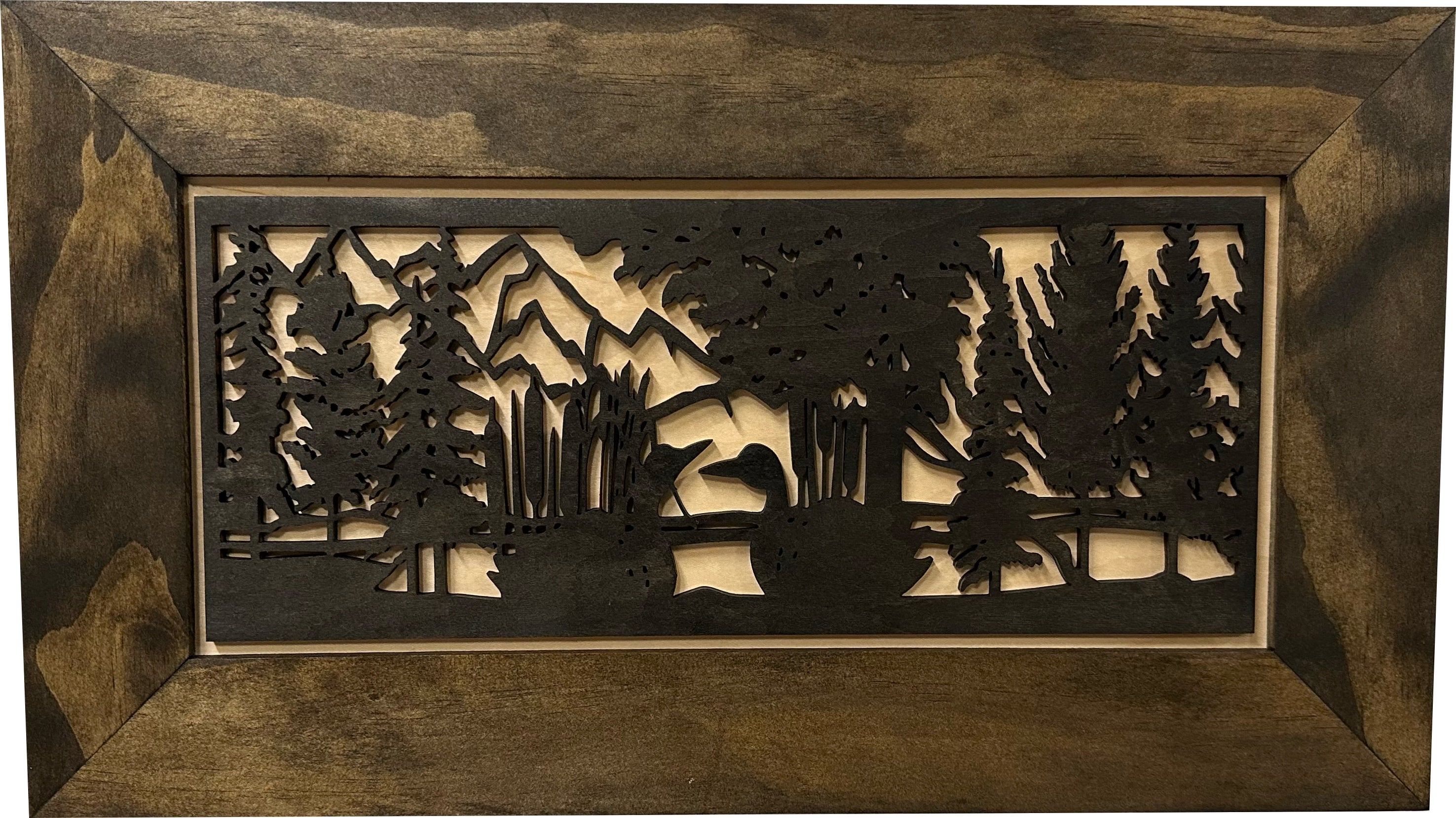Ducks on a Pond wood wall cabinet full front view