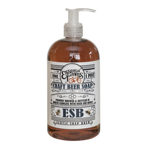 Bottle of ESB Craft Beer Soap with a pump dispenser, 16 oz.