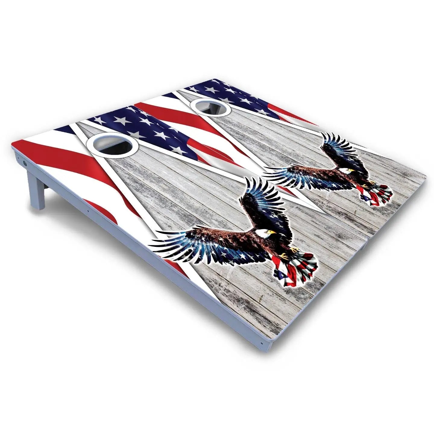Eagle Triangle Whitewash Cornhole Boards - All Weather Series Cornhole Solutions