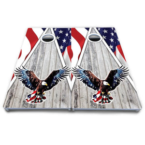 Eagle Triangle Whitewash Cornhole Boards - All Weather Series Cornhole Solutions