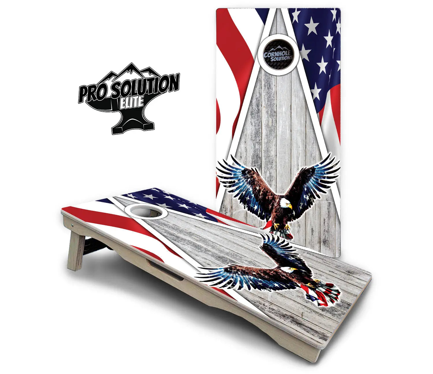 Eagle Triangle Whitewash Cornhole Boards - Pro Solution Elite Series Cornhole Solutions