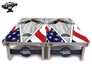Eagle Triangle Whitewash Cornhole Boards - Pro Solution Elite Series Cornhole Solutions