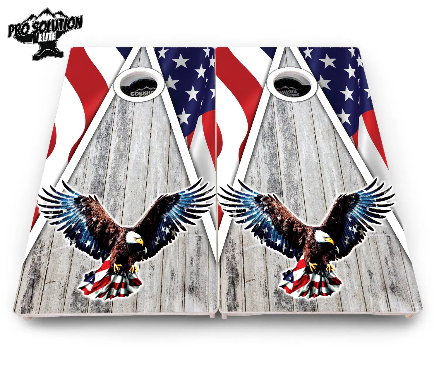 Eagle Triangle Whitewash Cornhole Boards - Pro Solution Elite Series Cornhole Solutions