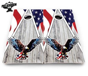 Eagle Triangle Whitewash Cornhole Boards - Pro Solution Elite Series Cornhole Solutions