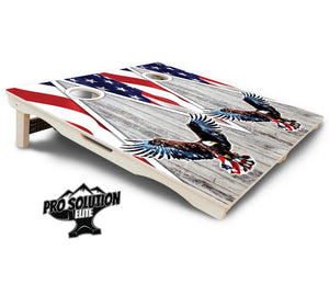 Eagle Triangle Whitewash Cornhole Boards - Pro Solution Elite Series Cornhole Solutions