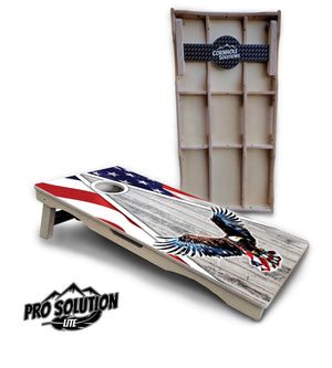 Eagle Triangle Whitewash Cornhole Boards - Pro Solution Lite Series Cornhole Solutions
