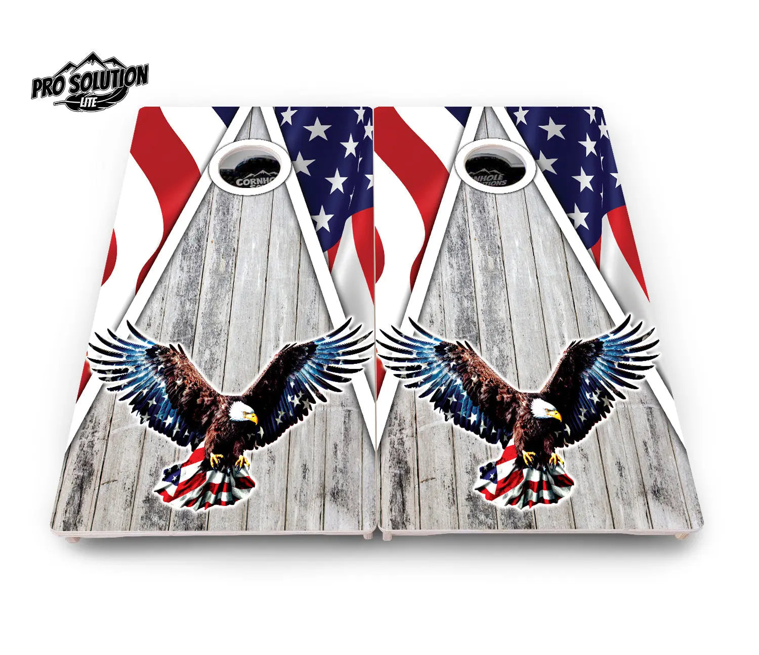 Eagle Triangle Whitewash Cornhole Boards - Pro Solution Lite Series Cornhole Solutions