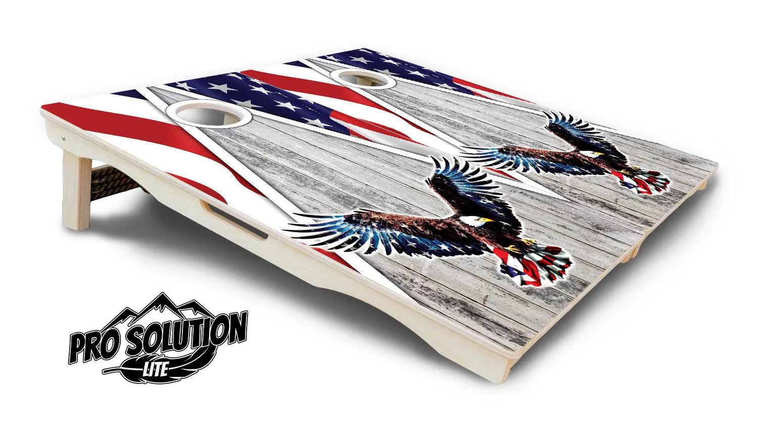 Eagle Triangle Whitewash Cornhole Boards - Pro Solution Lite Series Cornhole Solutions