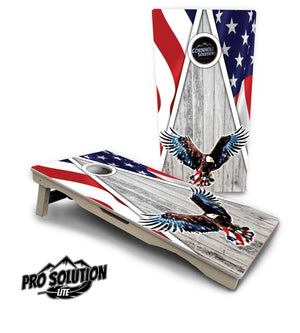 Eagle Triangle Whitewash Cornhole Boards - Pro Solution Lite Series Cornhole Solutions