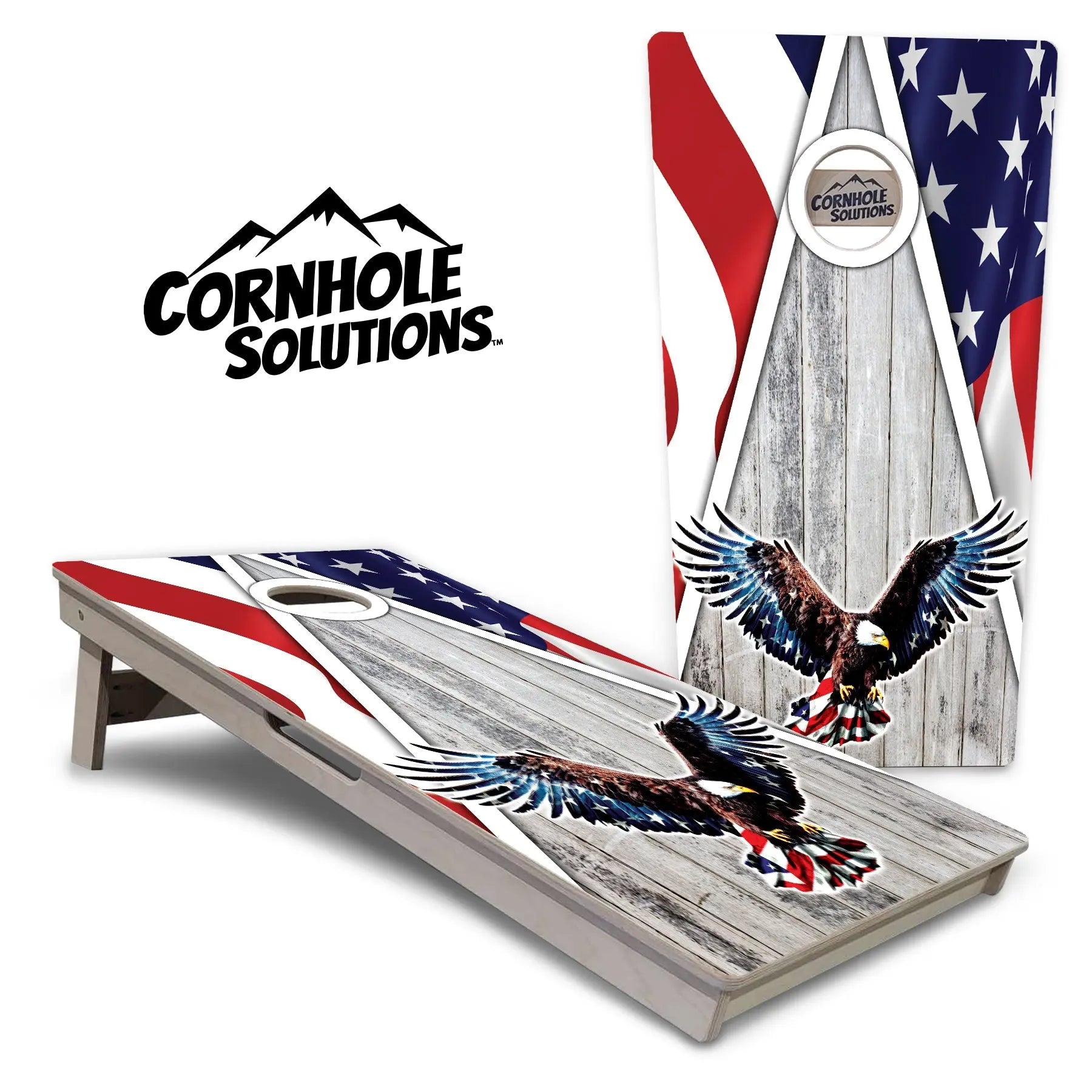 Eagle Triangle Whitewash Cornhole Boards - Professional Tournament Series Cornhole Solutions