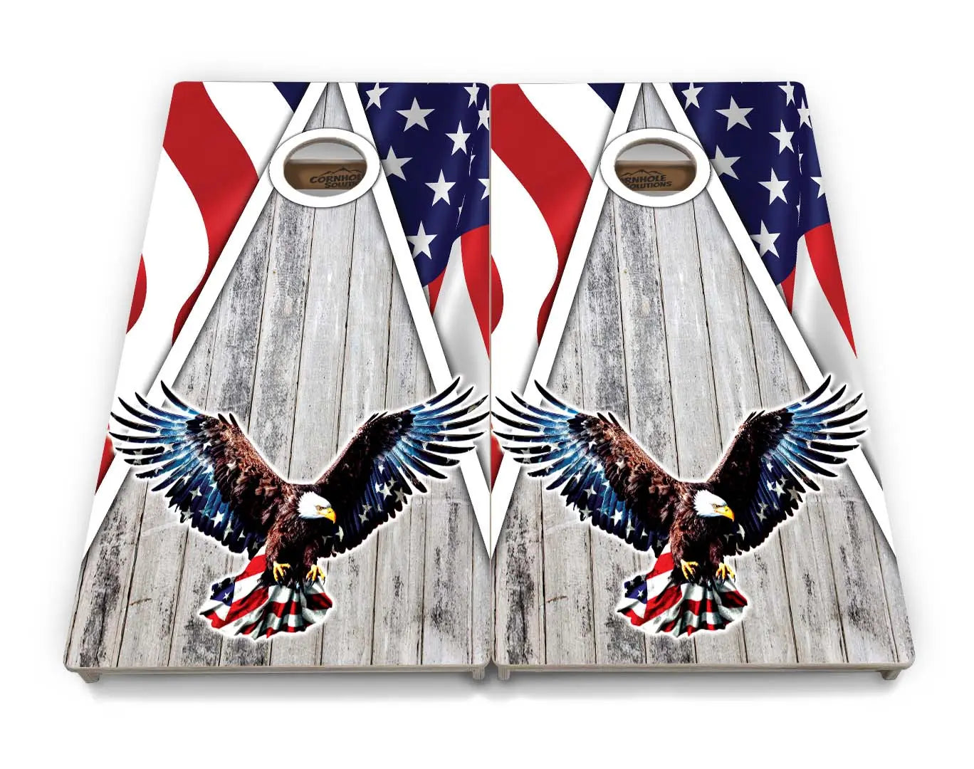 Eagle Triangle Whitewash Cornhole Boards - Professional Tournament Series Cornhole Solutions