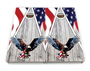 Eagle Triangle Whitewash Cornhole Boards - Professional Tournament Series Cornhole Solutions