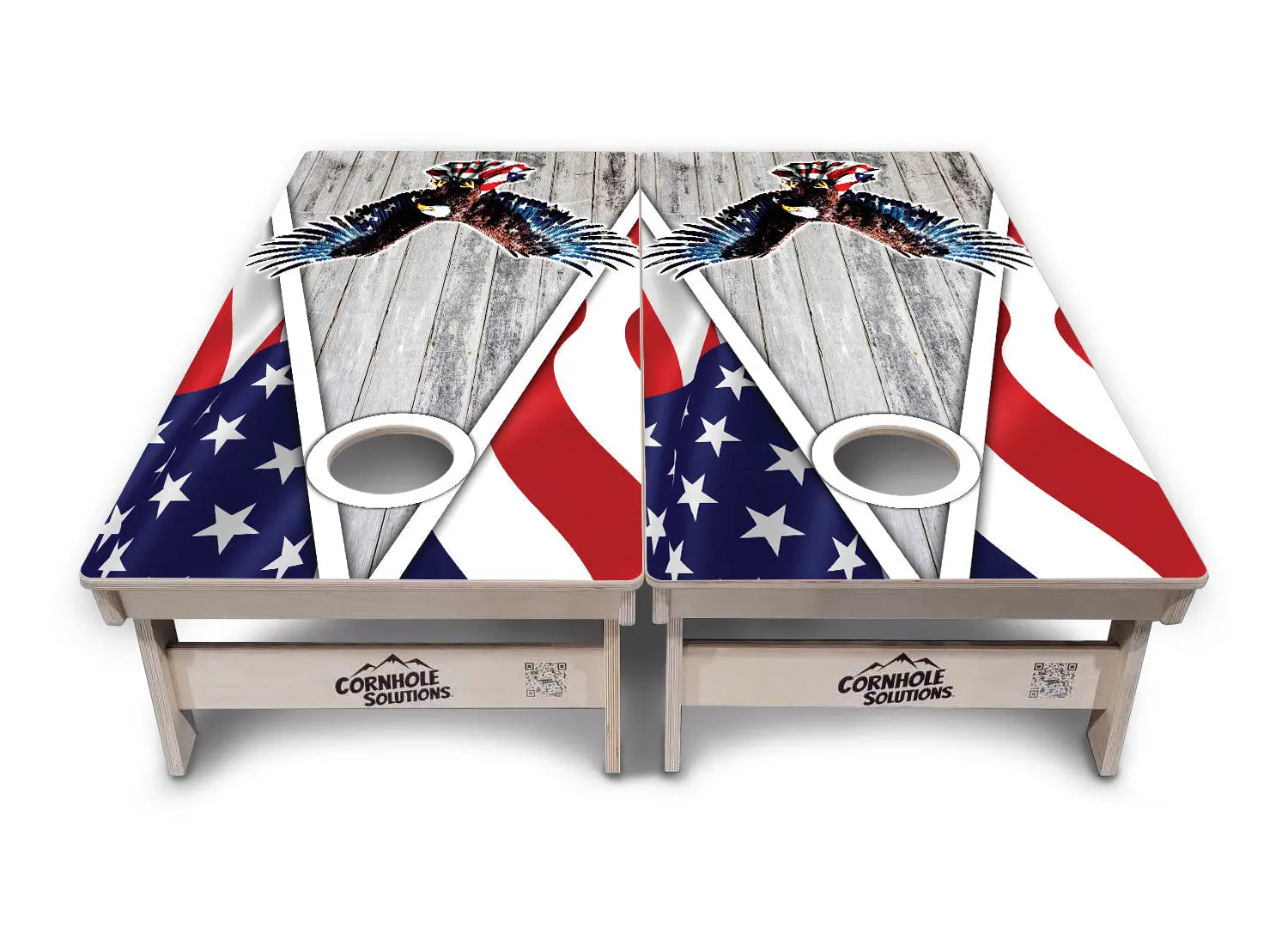 Eagle Triangle Whitewash Cornhole Boards - Professional Tournament Series Cornhole Solutions