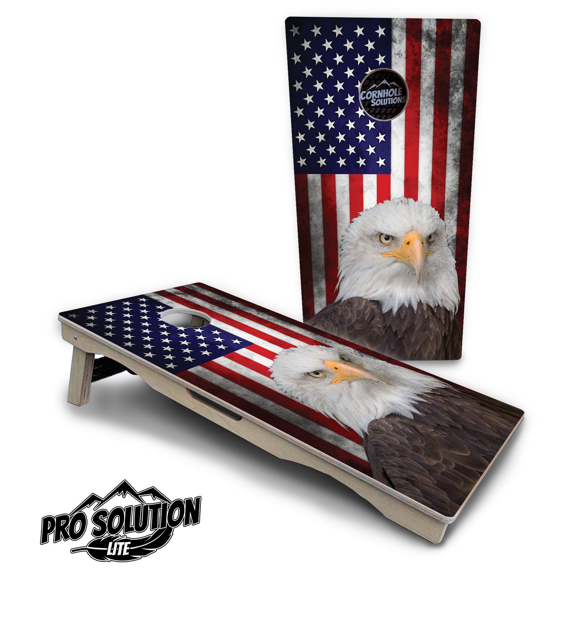 Eagle USA Flag Cornhole Boards - Pro Solution Lite Series Cornhole Solutions