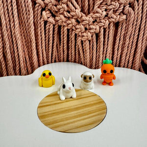 Easter Fidgets: 3D printed bunny, chick, sheep & carrot toys by Main Street Collective.