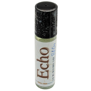 ECHO roll-on oil by ResilScents in a glass bottle with a black cap and label featuring the product name and brand.