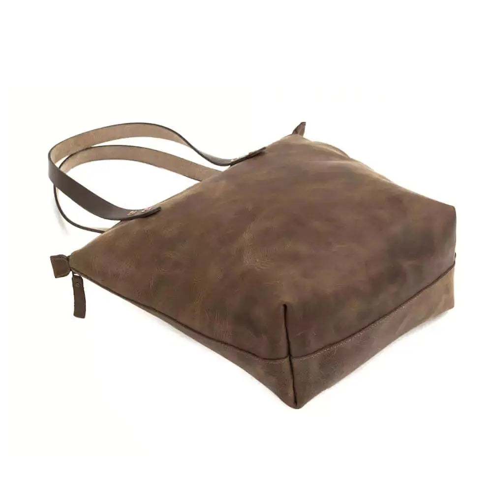 Eden MEDIUM Leather Tote Bag - Zippered Mission Mercantile Leather Goods