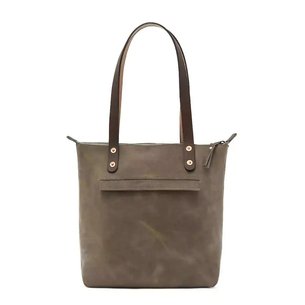 Eden SMALL Leather Tote Bag - Zippered Mission Mercantile Leather Goods