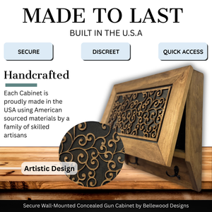 Enchanted Vine Hidden Gun Cabinet Coat Rack – Decorative Concealment with Hat & Key Hooks