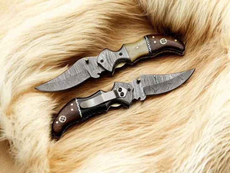 Every Day Carry Knife – 3 inch Blade | bone handle pocket knife Damascus Knife Store