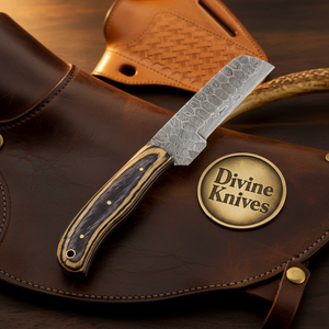 Dual-Tone Pakkawood Bone Bull Cutter with Stacked Handle Design