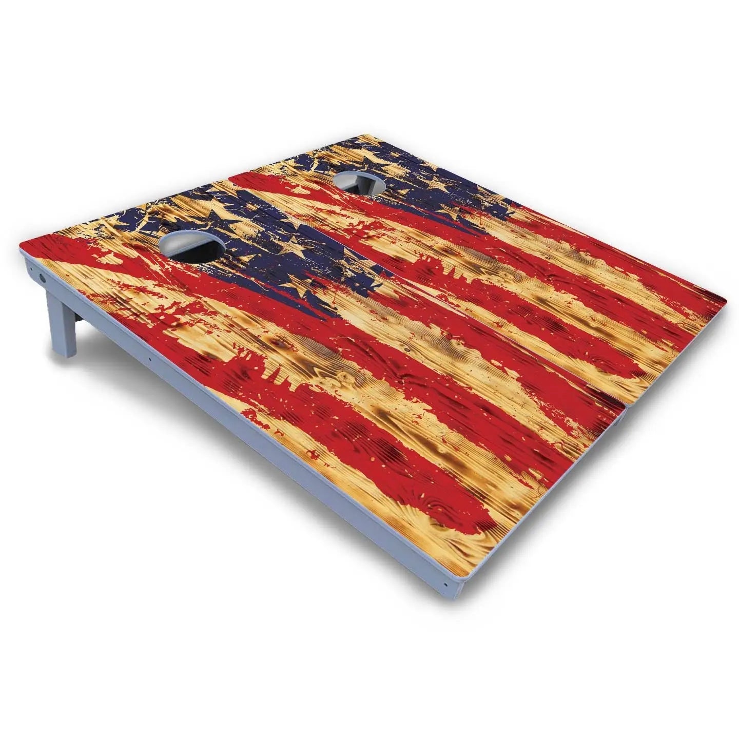 Faded Brush Burnt Flag Cornhole Boards - All Weather Series Cornhole Solutions