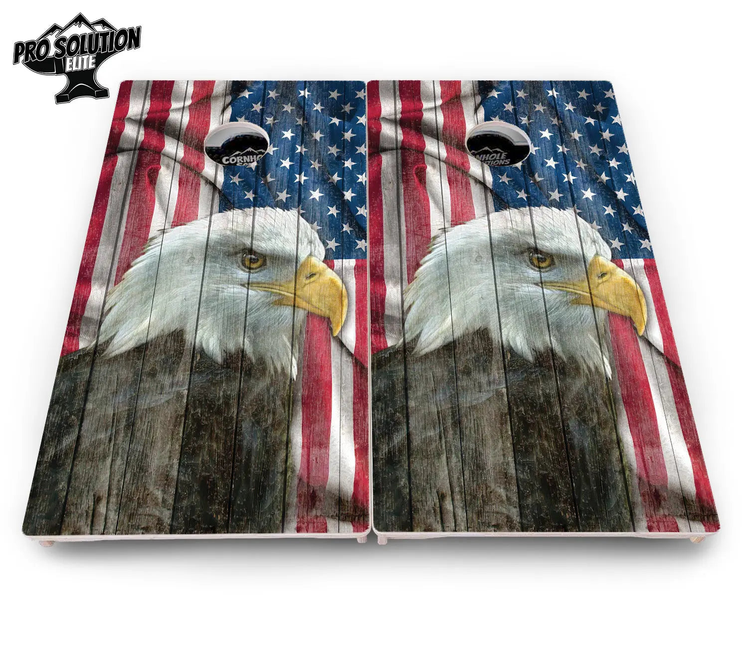 Faded Eagle Flag Cornhole Boards - Pro Solution Elite Series Cornhole Solutions