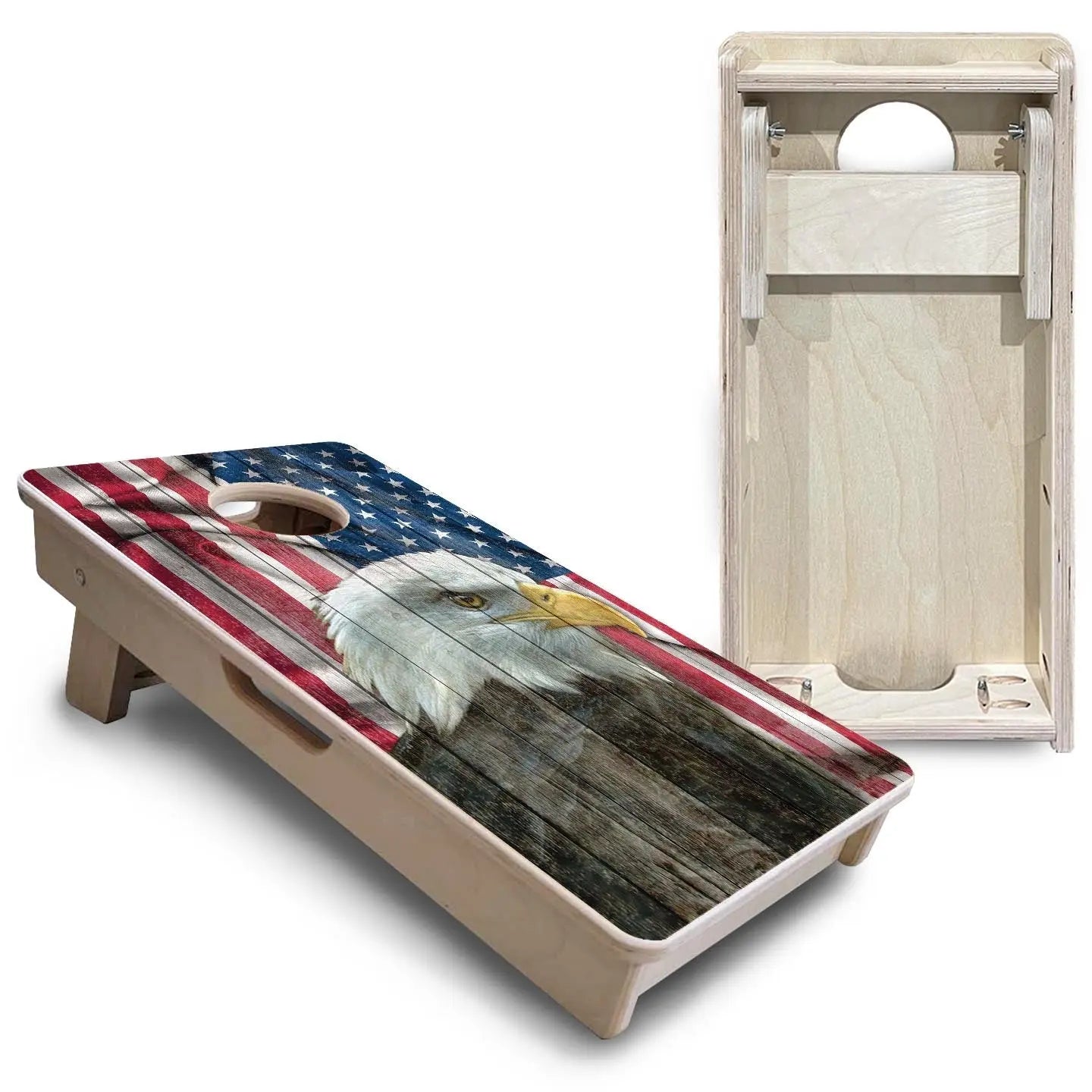 Faded Eagle Flag - Mini or Vacation Size Cornhole Boards Cornhole Solutions